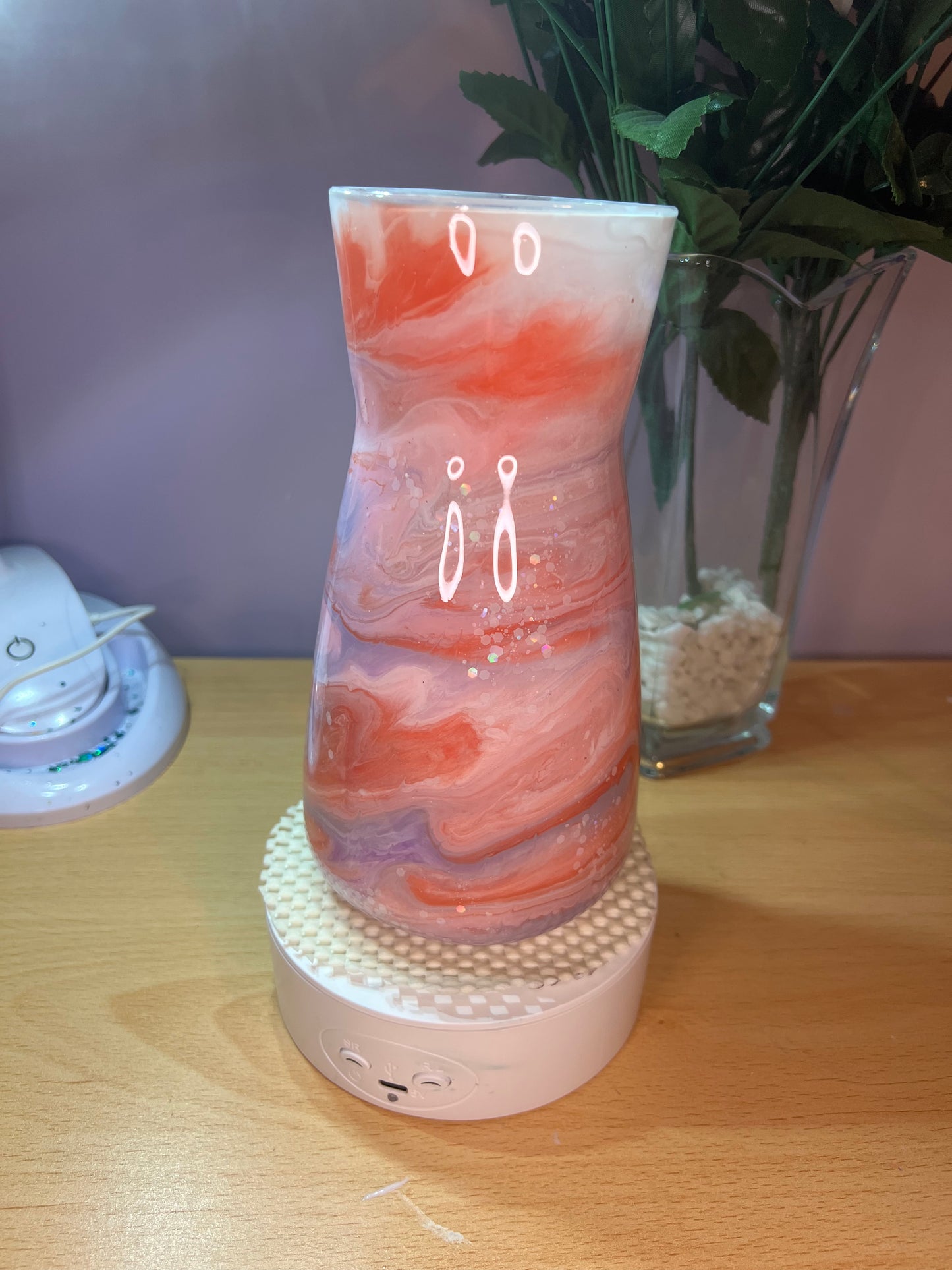 20cm/8inch glass resin vase