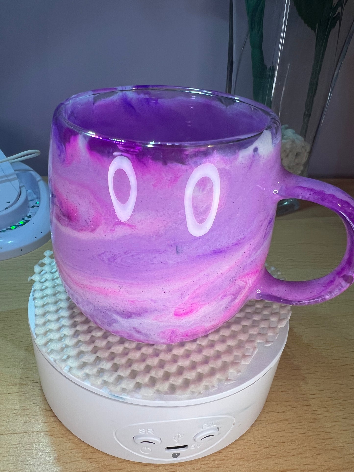 Double wall glass cup