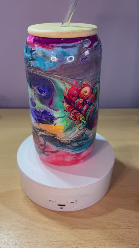Multi coloured resin tumbler