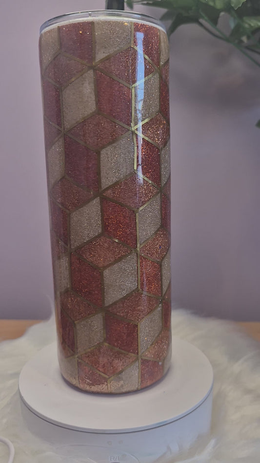 20 oz geometric cube tumbler