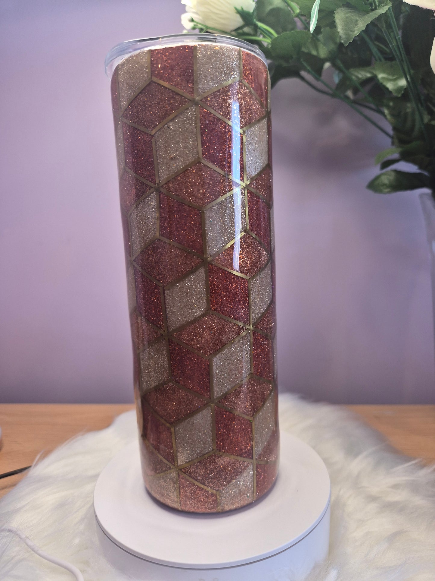 20 oz geometric cube tumbler